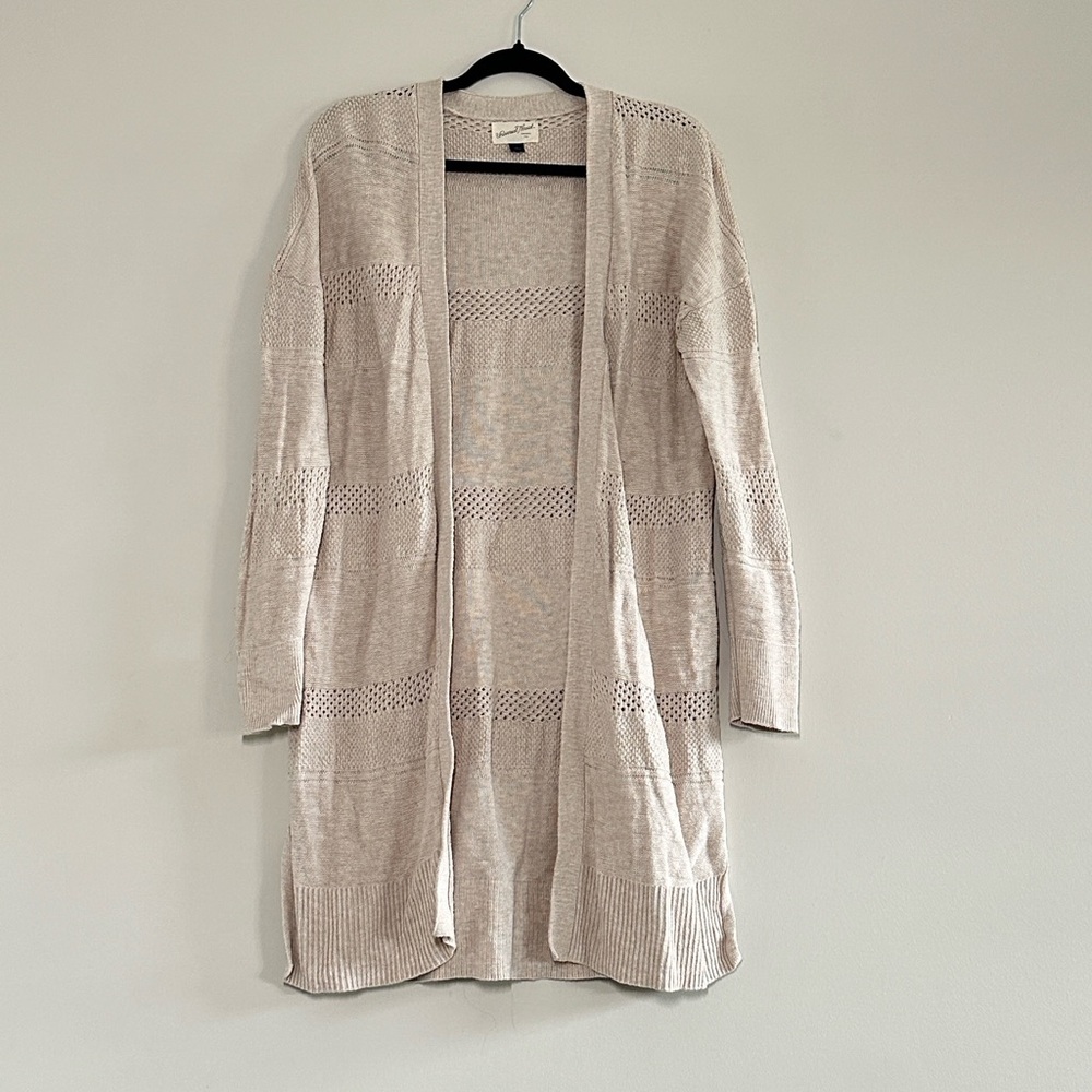 Universal Threads Knit Open-Front Cardigan Oatmeal Size L